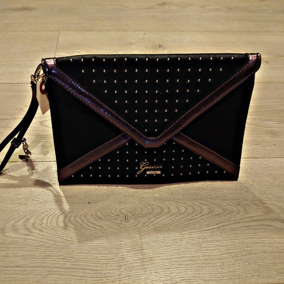 Guess Envelope Black Beaded Clutch Wristle… - Picture 3 of 7